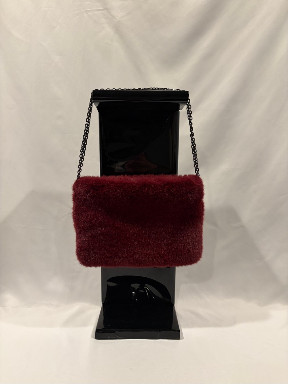 A New Day Faux Fur Burgundy Bag